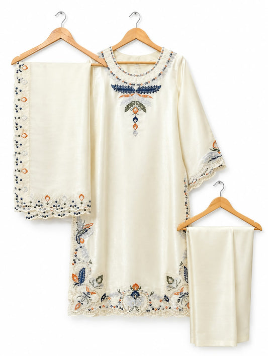 Ivory Grace Embroidered Suit