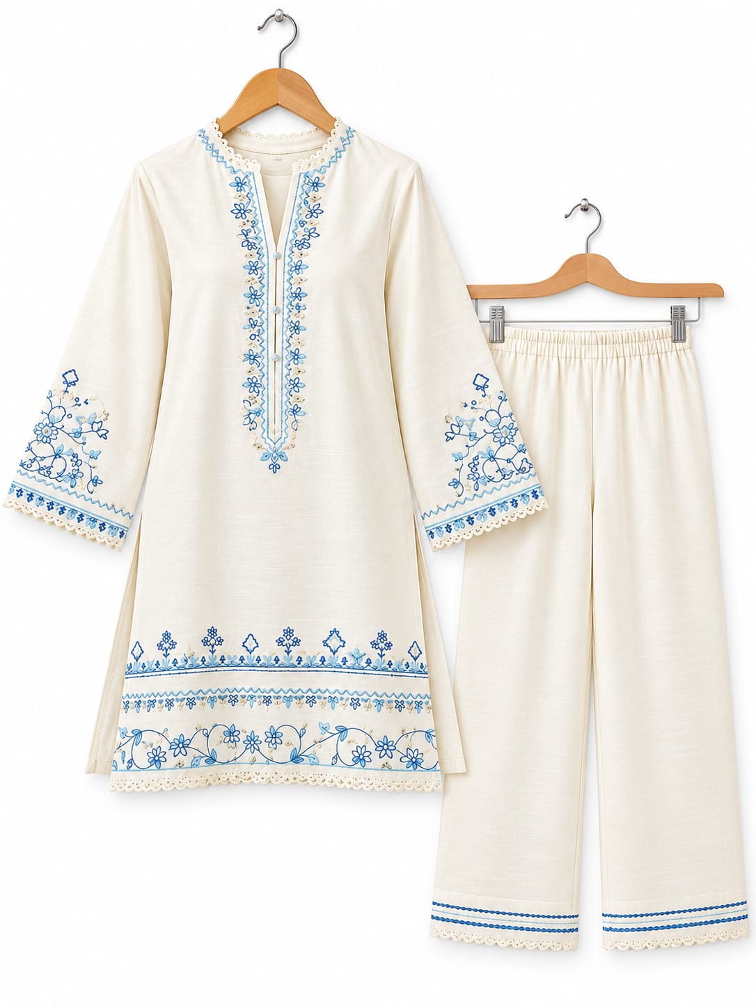 Ivory Khaddar Printed 2-Piece Suit