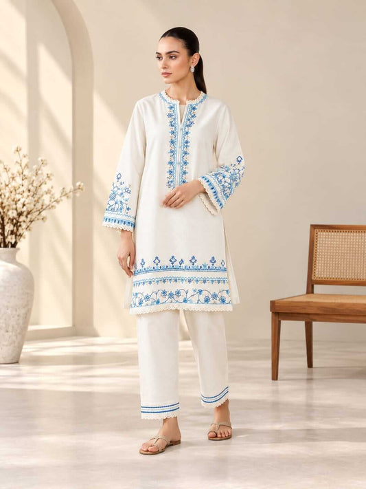 Ivory Khaddar Printed 2-Piece Suit