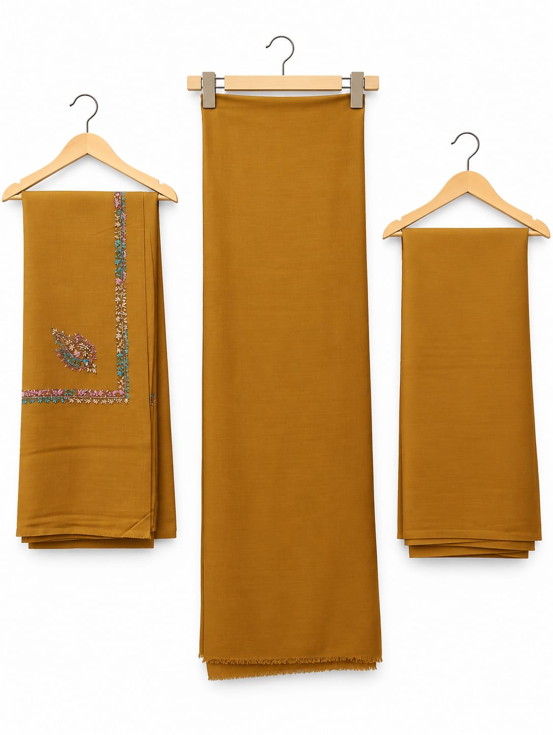 Mustard Yellow Embroidered Marina 3-Piece Unstitched Suit