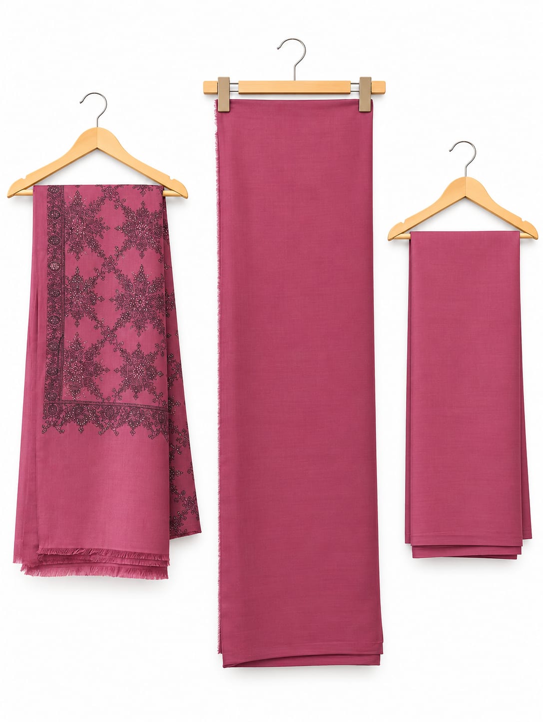Mauve Rose Elegant 3-Piece Embroidered Unstitched Suit